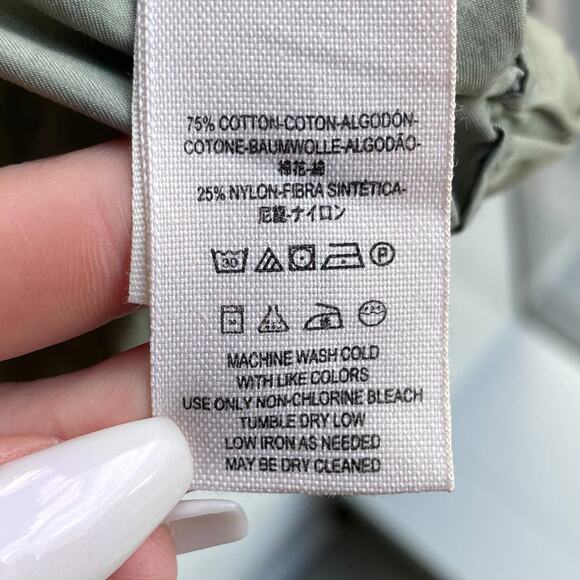 Free People Green Parachute Utility Jacket Size S Lightweight Slouchy Indie - Picture 10 of 16